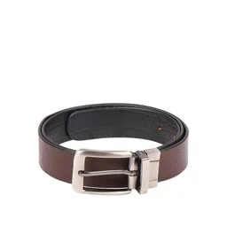 Hidesign Men Black & Brown Textured Reversible Leather Belt image 5