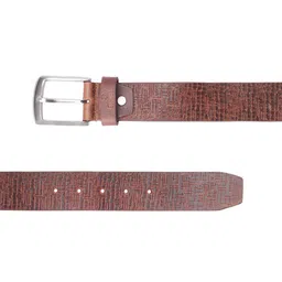 THE CLOWNFISH Men Textured Genuine Leather Belt image 2