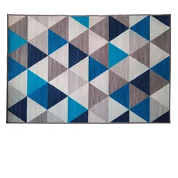 Athom Trendz Blue Printed Anti-Skid Doormat, Runner & Carpet Set image 3