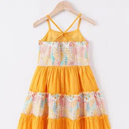 Ed-a-Mamma Girls Yellow & White Floral Layered Dress image 3