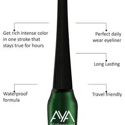 AYA Set of 3 Waterproof Liquid Eyeliner - Golden, Silver, Green image 3