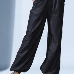 STREET 9 Women Black Smart Clean Look Pure Cotton Jogger Jeans-image-63