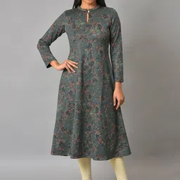 W Floral Printed Keyhole Neck Anarkali Kurta-image-85