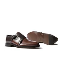 Rapawalk Brown & Coffee Brown Handcrafted Standard Width Leather Monks image 5