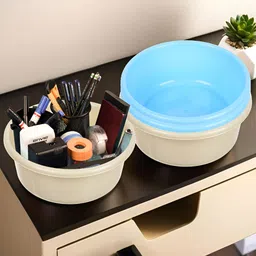 Kuber Industries Cream-Coloured Set of 4 Regular Desk Organiser Organisers-picture-35