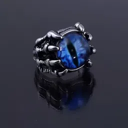 KARISHMA KREATIONS Stone-Studded Stainless Steel Finger Ring-image-2