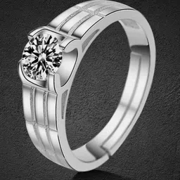 MYKI Stainless Steel Silver Plated Adjustable Stainless Steel Finger Ring-picture-16