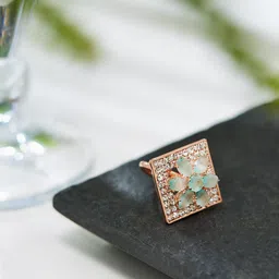 ATIBELLE Rose Gold Plated CZ-studded Finger Ring-picture-35