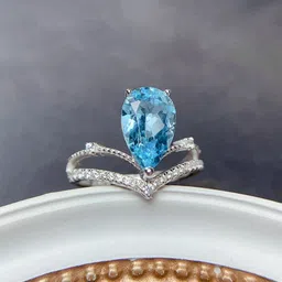 Designs & You Silver-Plated American Diamond Studded Finger Ring image 1