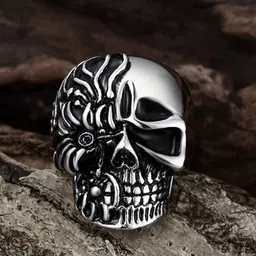 Yellow Chimes Men Silver-Toned Finger Ring-image-1