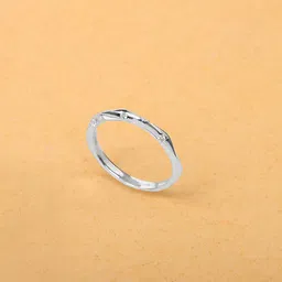 Mia by Tanishq Gleam Loop 925 Sterling Silver-Plated CZ -Studded Finger Ring image 1
