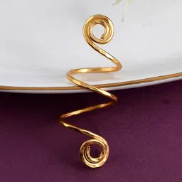 Silvermerc Designs Women Gold-Plated Wrinkle Finger Ring-image-1