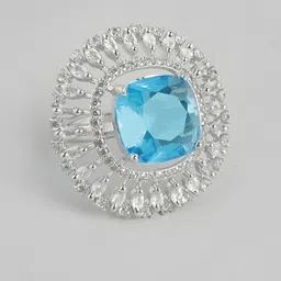 Anouk Silver Plated Studded Adjusted Finger Ring image 4