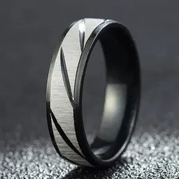 VIEN Unisex Stainless Steel Textured Finger Ring-picture-34