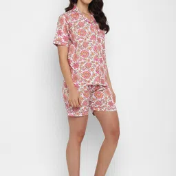 shopbloom Floral Printed Pure Cotton Night Suit-image-44