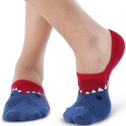 TOFFCRAFT Men Blue & Red Patterned Shoe-liner Socks image 5