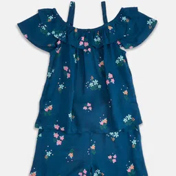 Pantaloons Junior Navy Blue Floral Print Off-Shoulder Top-picture-57