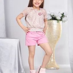 Peppermint Print Chiffon three-quarter Top image 4