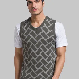 Parx Men Printed Pullover Acrylic Sweater Vest-picture-40