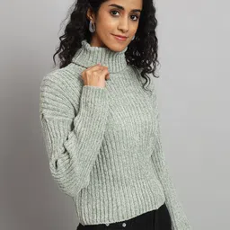 BROOWL Ribbed Turtle Neck Woollen Pullover image 5