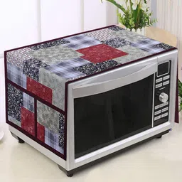 Kuber Industries Brown & Grey Printed PVC Microwave Oven Top Cover With 4 Pockets-picture-12