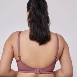 Maashie Pack of 2 Seamless Double Layered Concealed Cups Non Padded Lace Tshirt Bra image 4