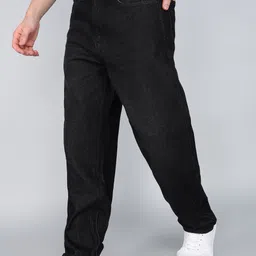 spykar Men Loose Fit Mid Rise Black Jeans image 3