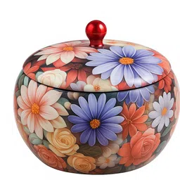daiviksdecor Premium Floral Decorative Storage Jar with Lid | Multipurpose Container Serve Casserole image 4