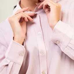 urban sundari Women Regular Fit Solid Spread Collar Casual Shirt image 4