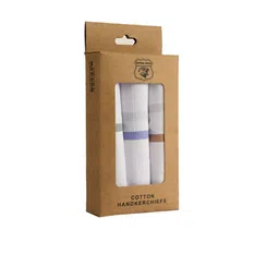 ROYAL SON Unisex Pack Of 3 Striped Cotton Handkerchief-image-0