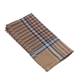 ROYAL SON Unisex Pack Of 12 Checked Cotton Handkerchief image 3
