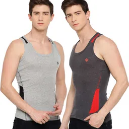 dollar bigboss Pack of 2 Cotton Racerback Styled Gym Men Vest image 3