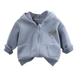StyleCast Boys Grey Hooded Embroidered Detailed Cotton Bomber Jacket-picture-15