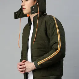 VOXATI Stand Collar Padded Jacket with Detachable Hood image 2