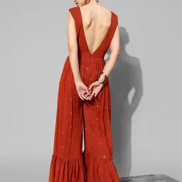 Kvsfab Embroidered Round Neck Sleeveless Basic Jumpsuit image 3