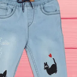 A-Okay Boys Slim Fit High-Rise Low Distress Light Fade Embroidered Jeans image 3