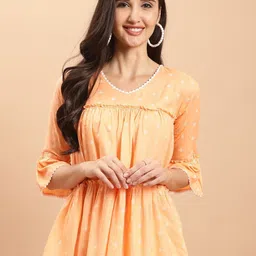 Roly Poly Ethnic Printed Gathered V-Neck Bell Sleeves Tiered Top-picture-26