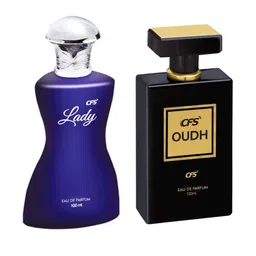 CFS Lady & Oudh Black Set Of 2 Long Lasting Eau De Parfum - 100ml Each image 1