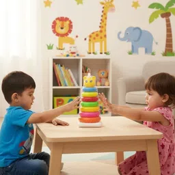 bear winngs Multicolour Educational Stacking Ring Toy for kids (set of 7 rings) image 2