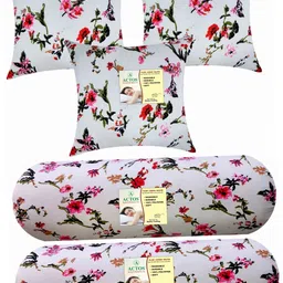 actos Combo Set Of 3 Cushion And 2 Microfibre Floral Bolster Pack of 5-picture-28