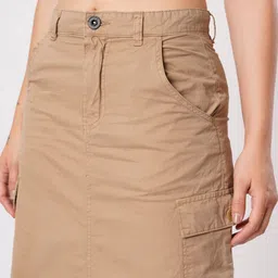 roadster Women Solid A-line Beige Skirt image 4
