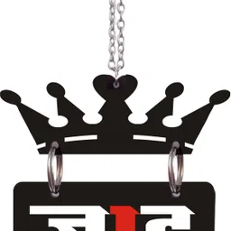 chanda creations 3D Acrylic Car Hanging JAAT with Crown Both Side (r) Car Hanging Ornament-picture-35