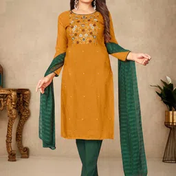 KALINI Floral Embroidered Unstitched Dress Material-image-84