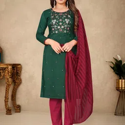 KALINI Floral Embroidered Unstitched Dress Material-image-85