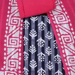 SALWAR STUDIO Floral Printed Block Print Pure Cotton Unstitched Dress Material-image-9