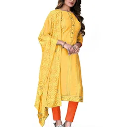 MANVAA Bandhani Printed Gotta Patti Pure Cotton Unstitched Dress Material-picture-11