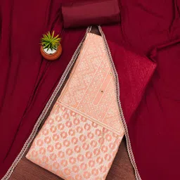 KALINI Ethnic Motifs Woven Design Zari Unstitched Dress Material-image-54