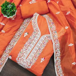 Panzora Embroidered Unstitched Dress Material-picture-25