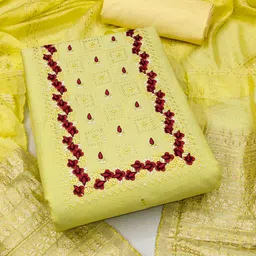 KALINI Floral Embroidered Sequinned Unstitched Dress Material-picture-13