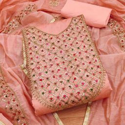 Panzora Ethnic Motifs Embroidered Sequinned Unstitched Dress Material-picture-18